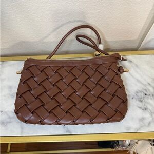 Urban Outfitters Brown Woven Leather Wristlet